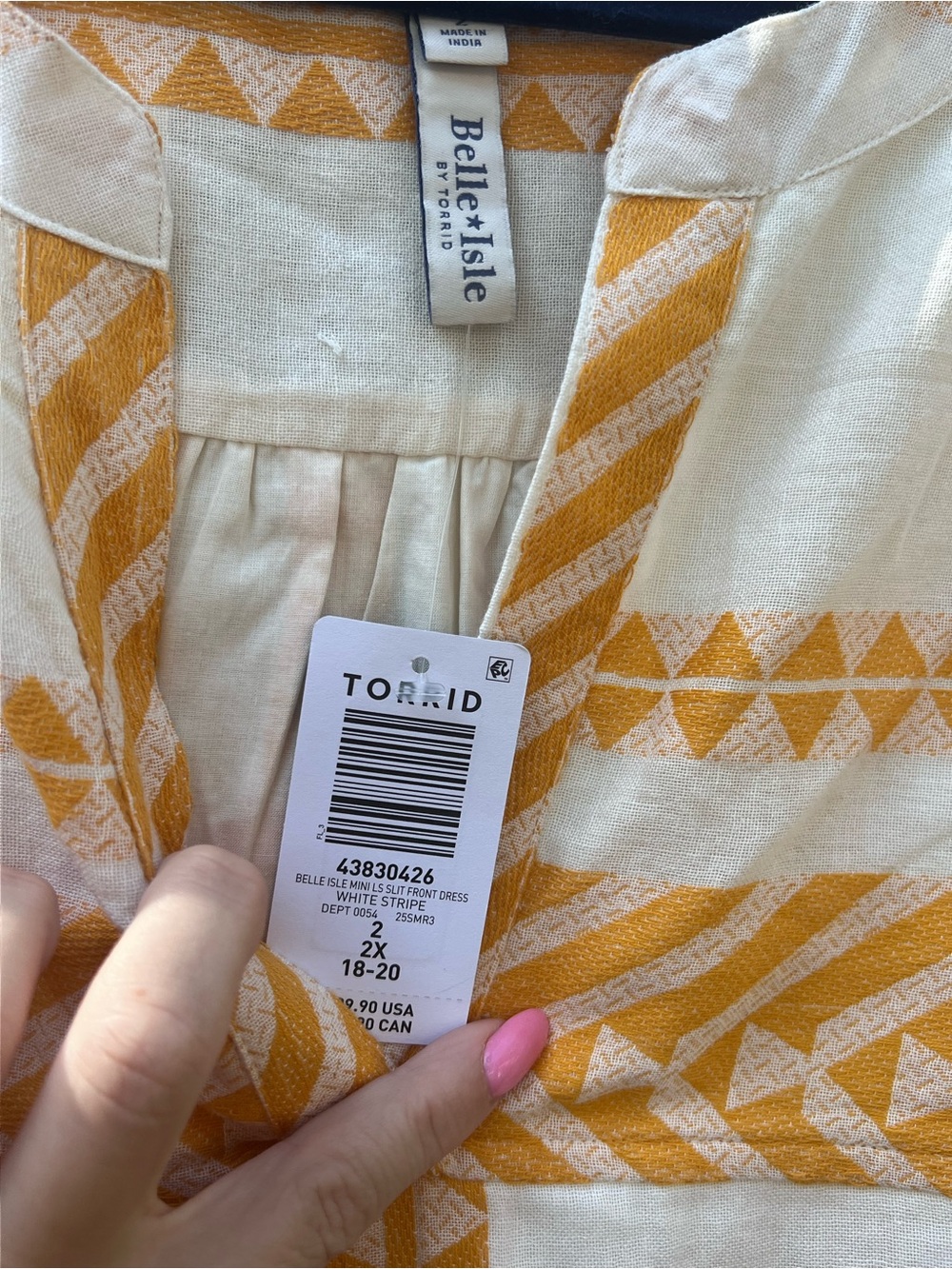 torrid Yellow and Cream Tiered Boho Midi Dress - Picture 2 of 4